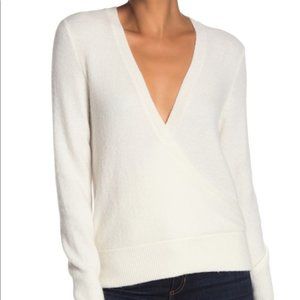 Madewell Wool Blend Wrap Pullover Sweater Ivory White NWT